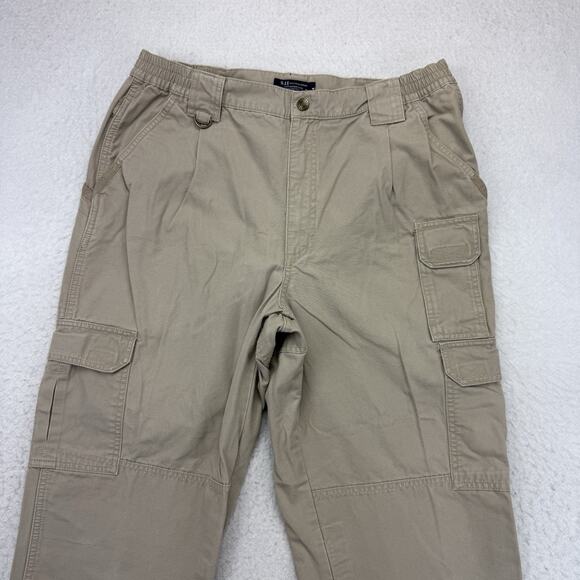 5.11 Tactical Cargo Pants Mens 36 X 33 Beige Straight Utility Pockets Workwear - Picture 3 of 12